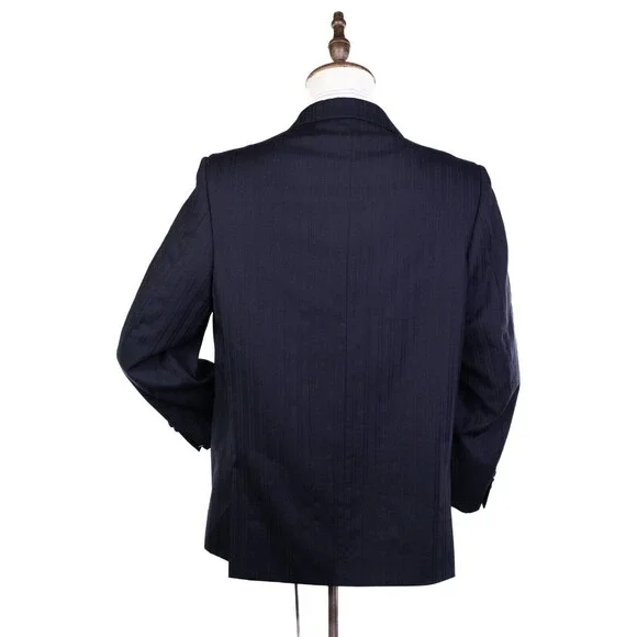 Mantoni Super 140s Mens 40s Wool Blue Striped Blazer Jacket 3 button EUC - Picture 3 of 13